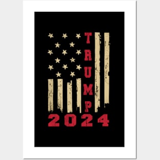 American Flag Trump 2024 Election s Wo Posters and Art